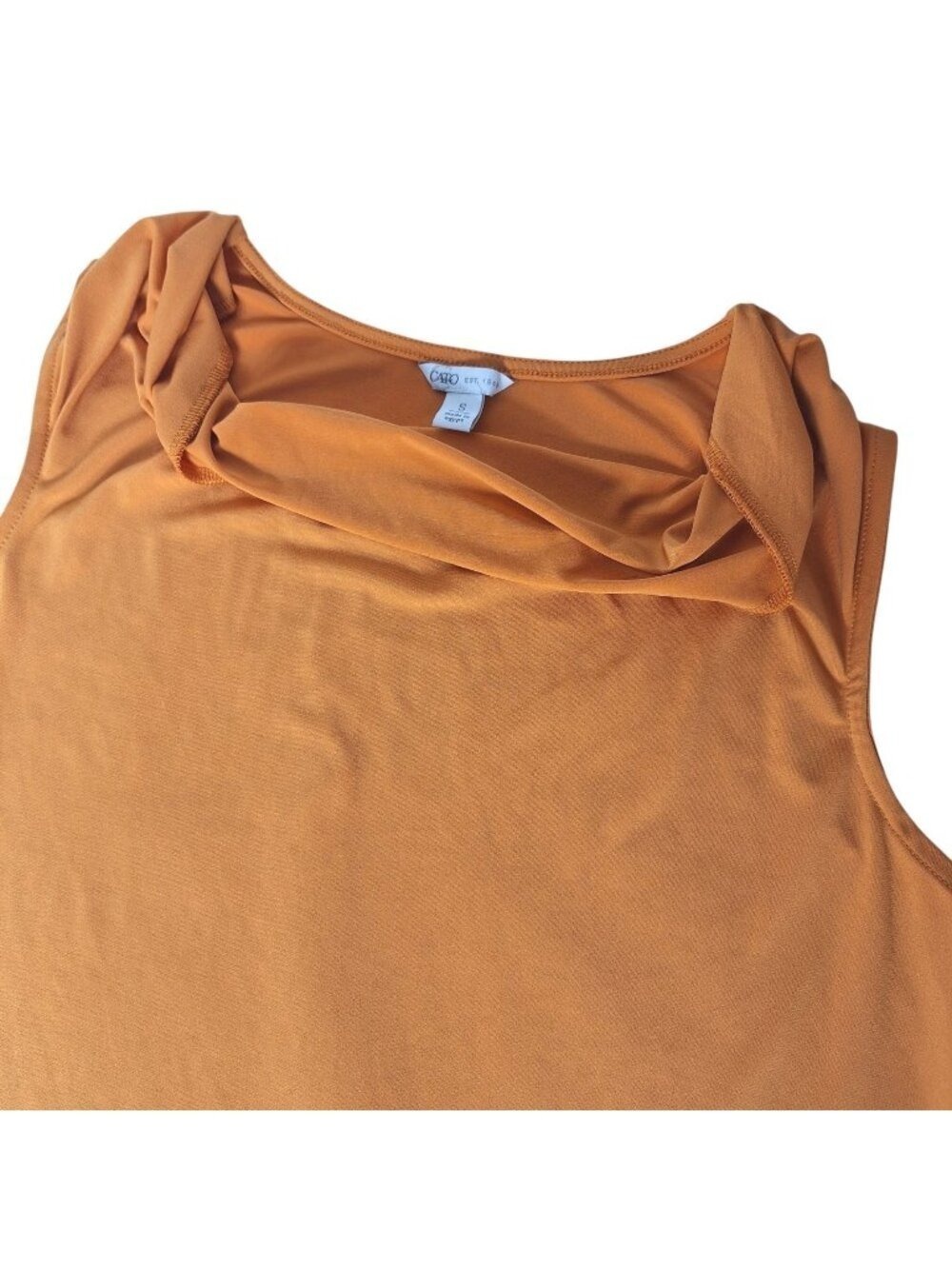 Cato Orange Cowl Neck Sleeveless Tank Top Small